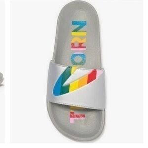 Tretorn Tragrant Slide Sandal Silver Rainbow US 6M/36 NWT